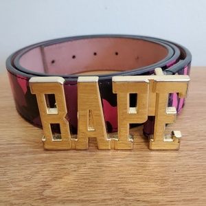 Bape Leather Red Camo Belt